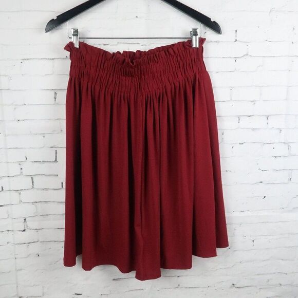 LULAROE BURGUNDY MIDI LENGTH SKIRT WITH WIDE WAISTBAND SIZE SMALL - Picture 4 of 4